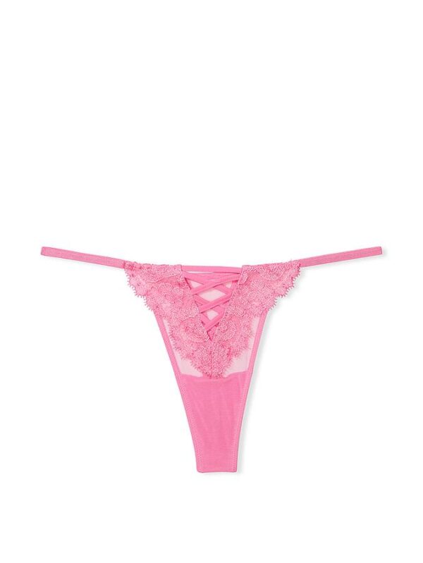 Victoria's Secret Boho Floral Embroidery Thong Panty v - Image 2