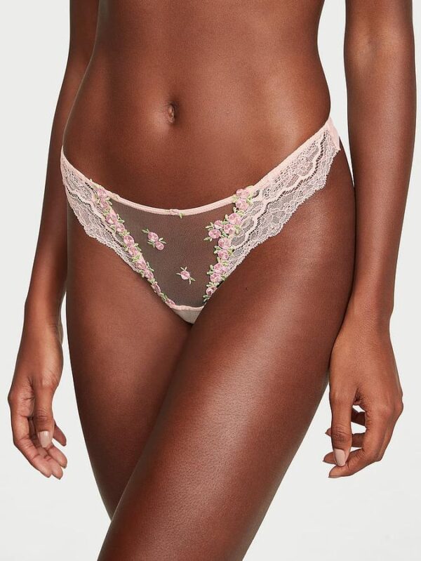 Victoria's Secret Rosebud Embroidery Thong Panty