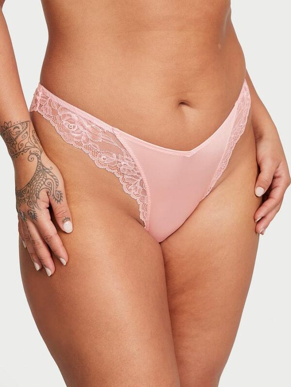 Victoria's Secret Lace-Trim High-Leg Thong Panty