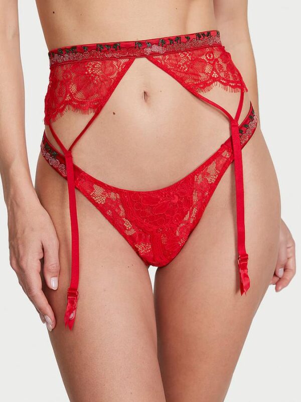 Victoria's Secret Shine Strap Lace Garter Belt