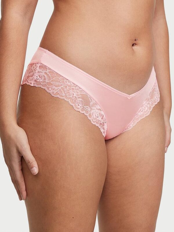 Victoria's Secret Rose Lace-Trim High-Leg Cheeky Panty