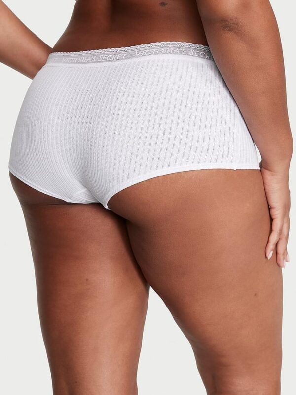 Victoria's Secret Logo Cotton Lace-Waist Boyshort Panty - Image 2