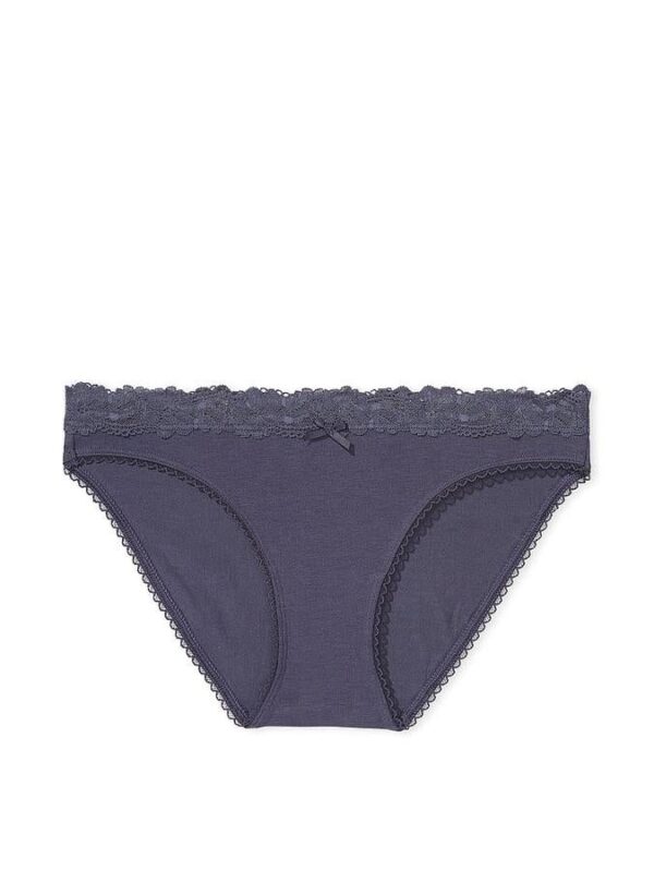 Victoria's Secret Stretch Cotton Lace-Waist Bikini Panty
