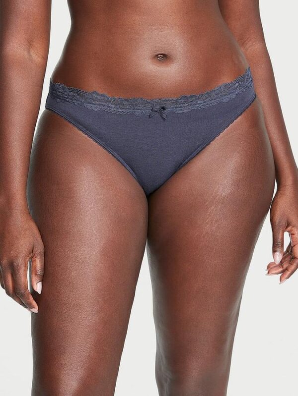 Victoria's Secret Stretch Cotton Lace-Waist Bikini Panty - Image 3