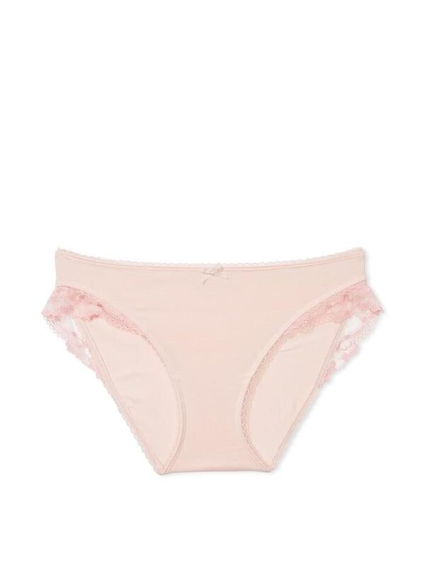 Victoria's Secret Stretch Cotton Lace-Trim Bikini Panty - Image 3