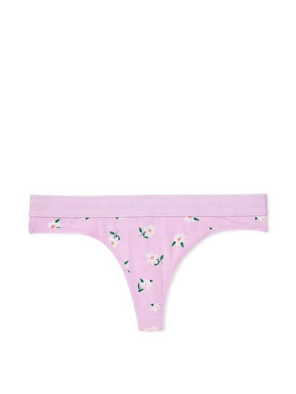 Victoria's Secret Logo Cotton Thong Panty - Image 3