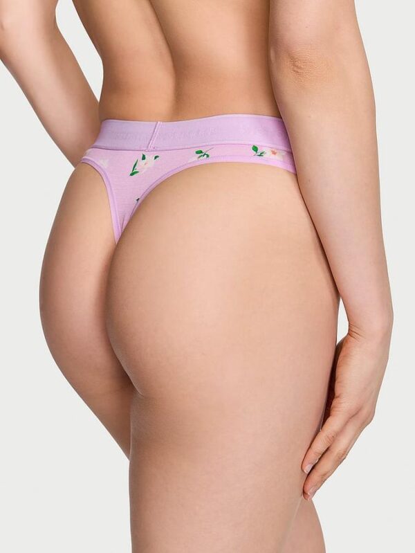 Victoria's Secret Logo Cotton Thong Panty - Image 2