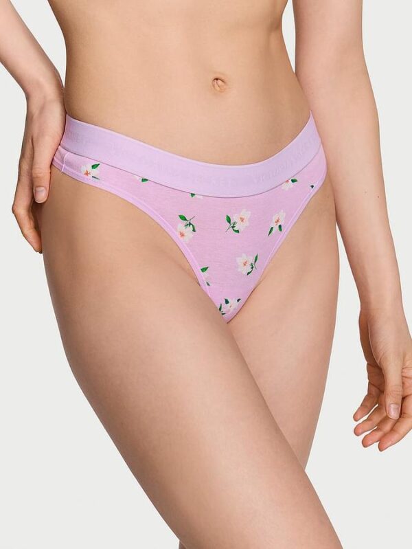 Victoria's Secret Logo Cotton Thong Panty