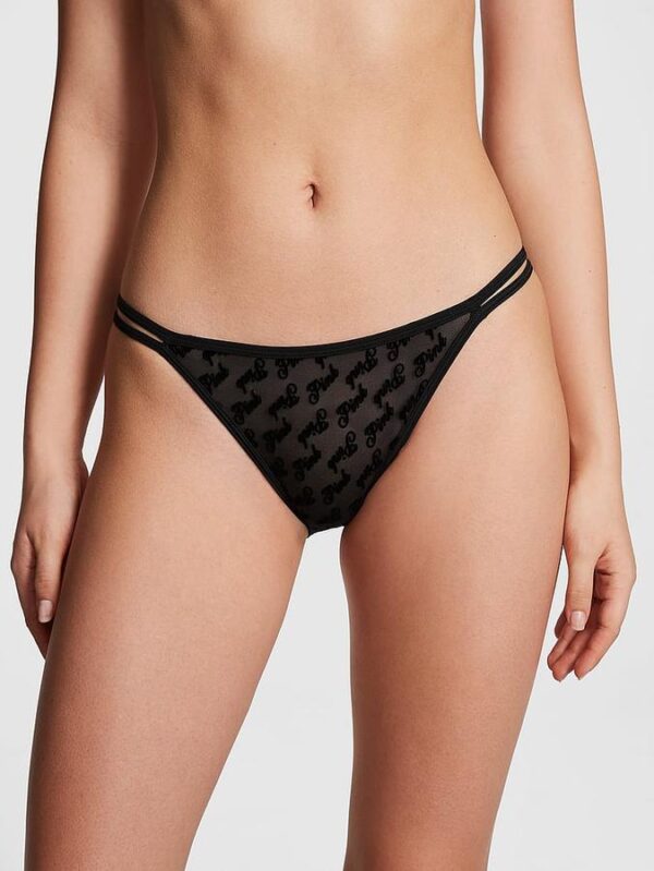 Victoria's Secret Logo Mesh Strappy Cheeky Panty
