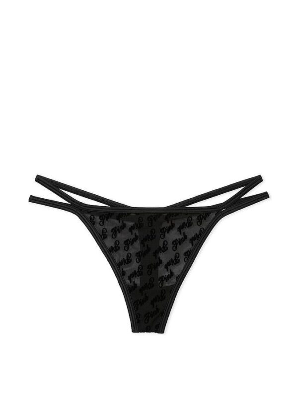 Victoria's Secret Logo Mesh Strappy Thong Panty - Image 3