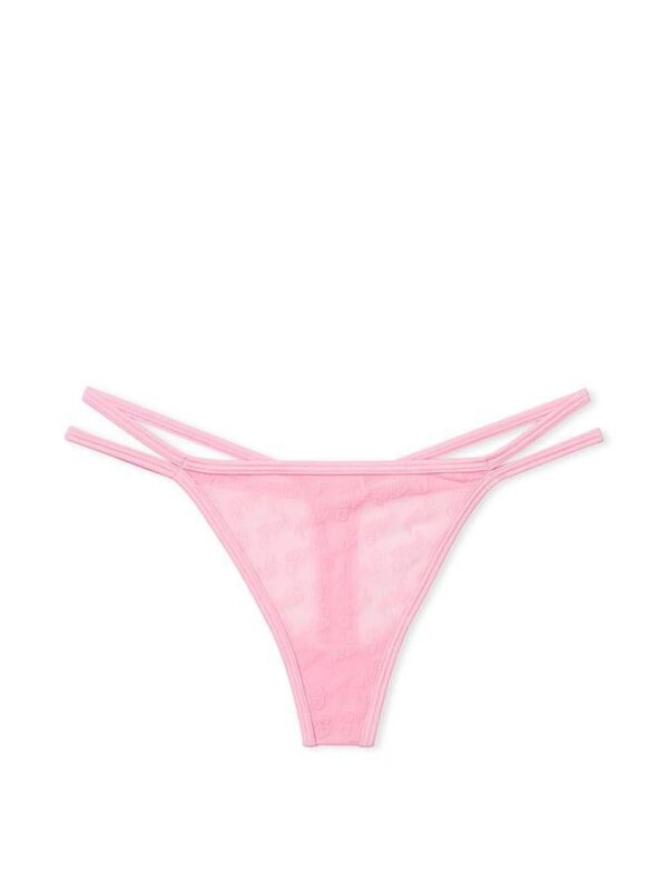 Victoria's Secret Logo Mesh Strappy Thong Panty - Image 3