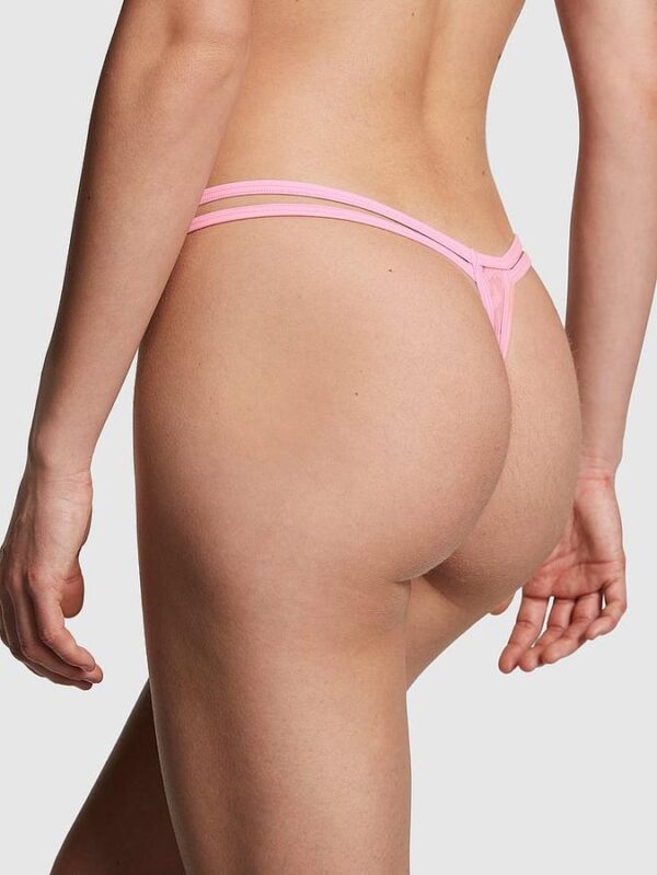 Victoria's Secret Logo Mesh Strappy Thong Panty - Image 2
