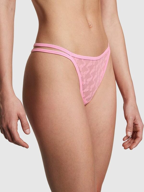 Victoria's Secret Logo Mesh Strappy Thong Panty