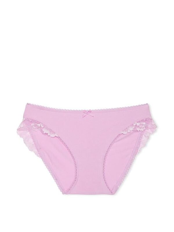 Victoria's Secret Stretch Cotton Lace-Trim Bikini Panty - Image 3
