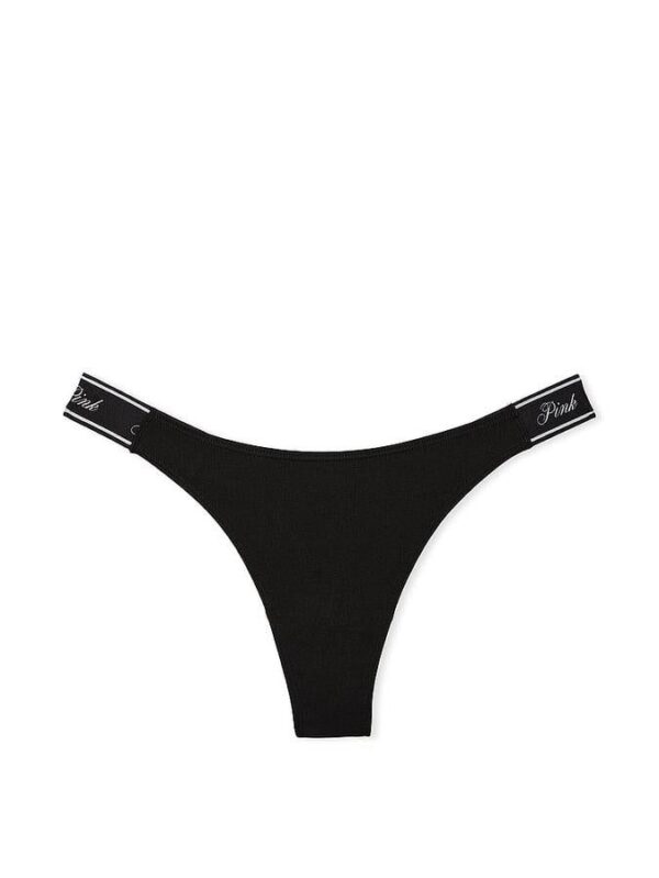 Victoria's Secret Logo Cotton High-Leg Thong Panty - Image 2