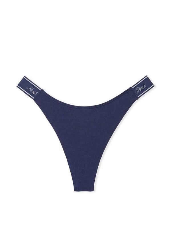 Victoria's Secret Logo Cotton High-Leg Thong Panty - Image 3
