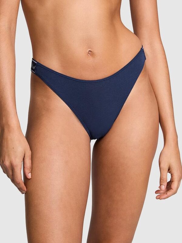 Victoria's Secret Logo Cotton High-Leg Thong Panty