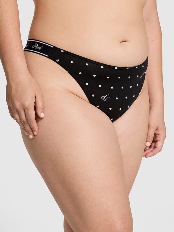 Victoria's Secret Logo Cotton High-Leg Thong Panty