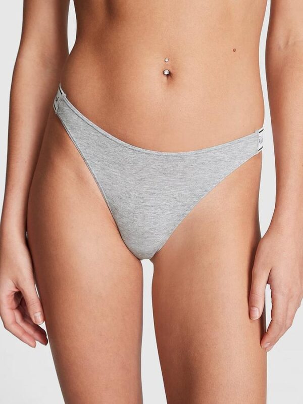 Victoria's Secret Logo Cotton High-Leg Thong Panty