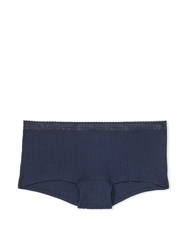 Victoria's Secret Logo Cotton Lace-Waist Boyshort Panty - Image 3
