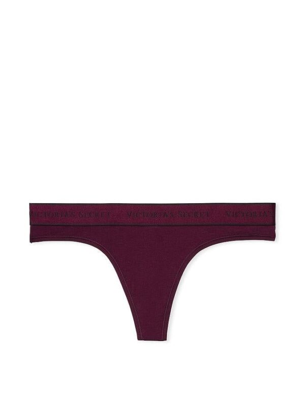 Victoria's Secret Logo Cotton Thong Panty - Image 3