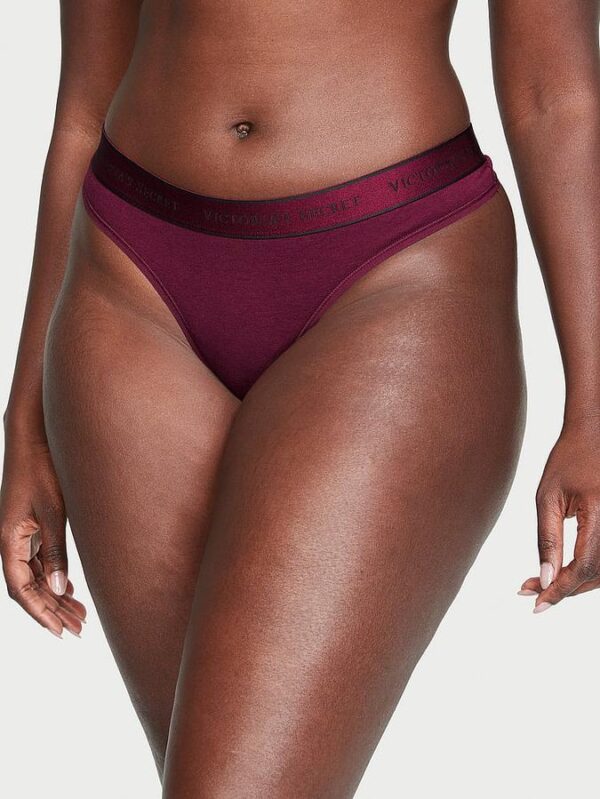 Victoria's Secret Logo Cotton Thong Panty