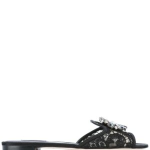 Dolce & Gabbana  embellished lace flat sandals