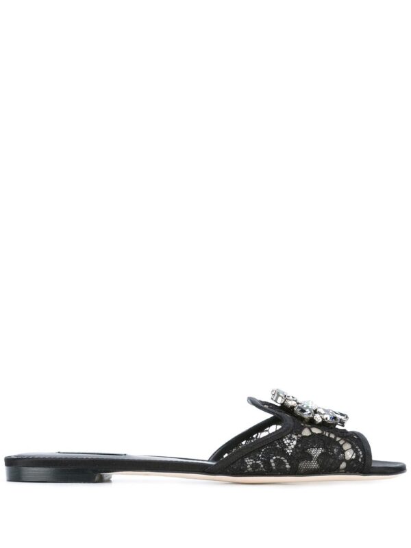 Dolce & Gabbana  embellished lace flat sandals