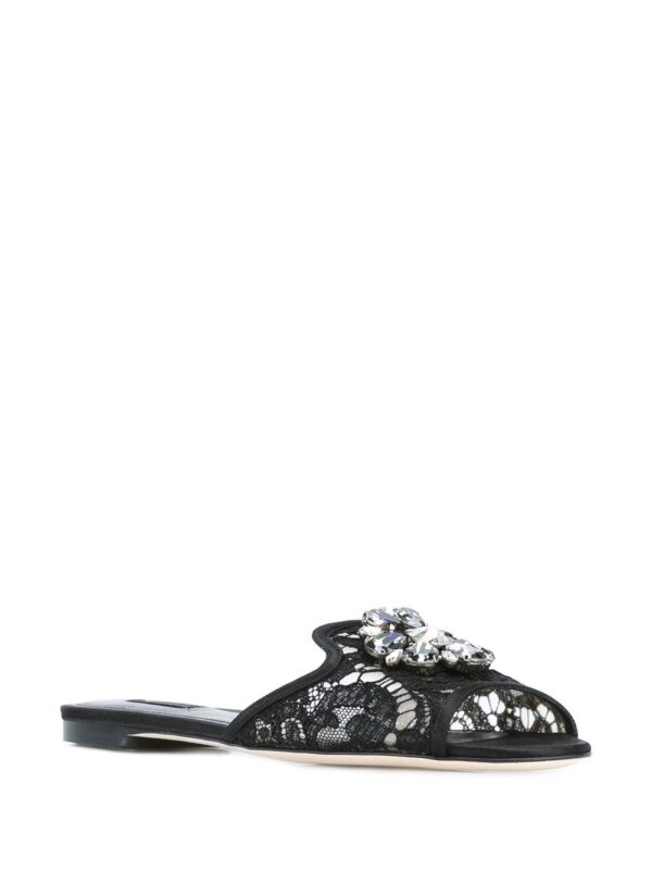 Dolce & Gabbana  embellished lace flat sandals - Image 2