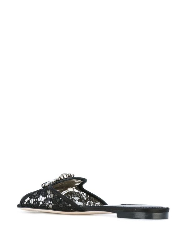 Dolce & Gabbana  embellished lace flat sandals - Image 3