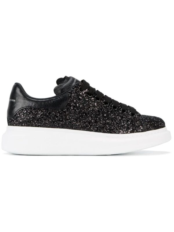 Alexander Mcqueen Oversized glitter lace-up sneakers