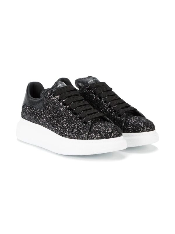 Alexander Mcqueen Oversized glitter lace-up sneakers - Image 3