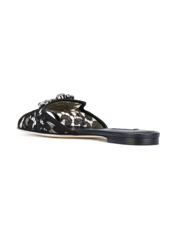 Dolce & Gabbana  Bianca crystal-embellished lace sandals - Image 3
