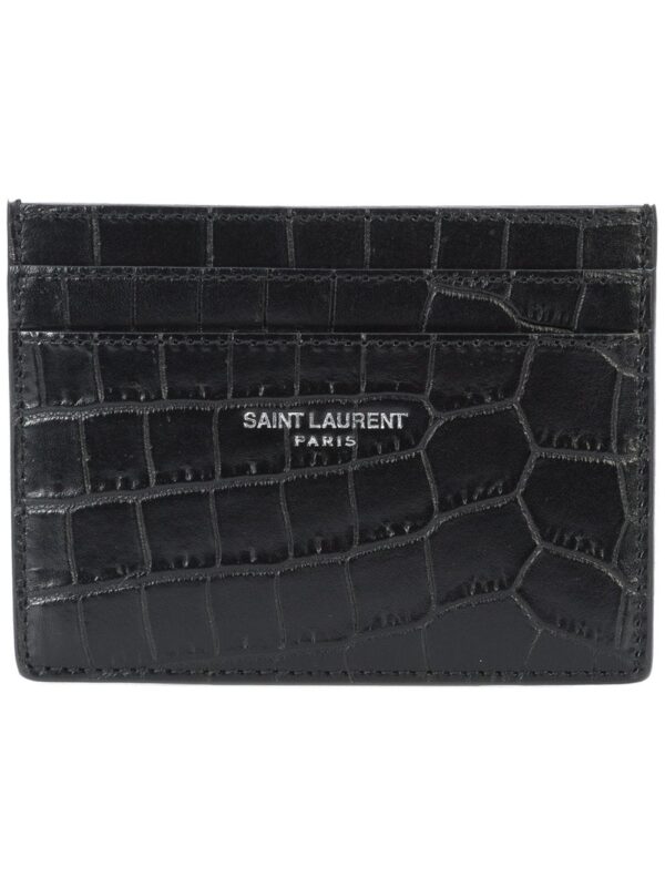 Saint Laurent crocodile-embossed leather cardholder
