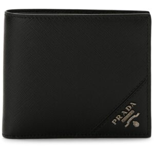 Prada logo plaque bi-fold wallet