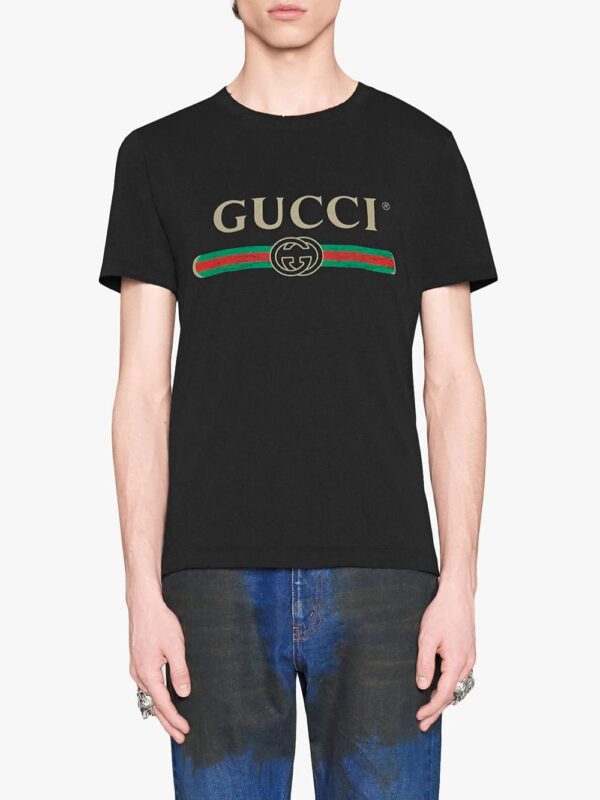 Gucci  logo print faded-effect T-shirt - Image 3