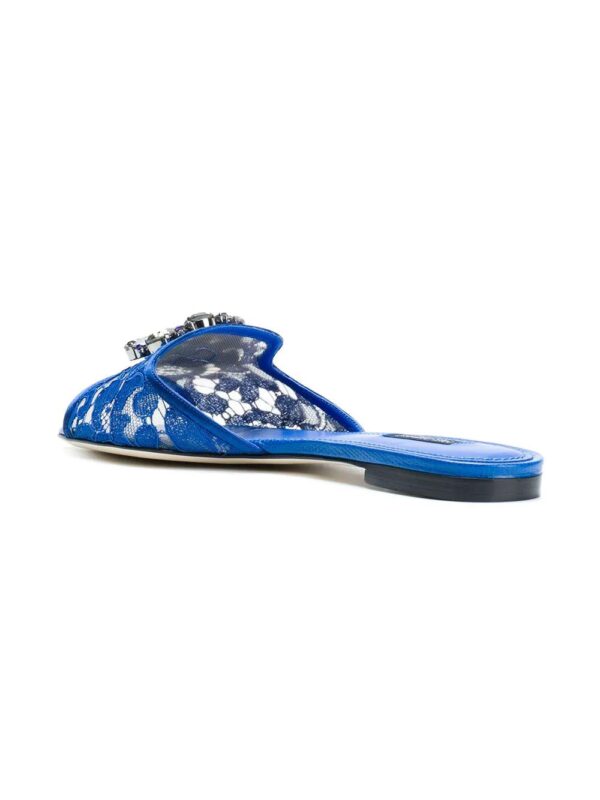 Dolce & Gabbana  Bianca crystal-embellished lace sandals - Image 3