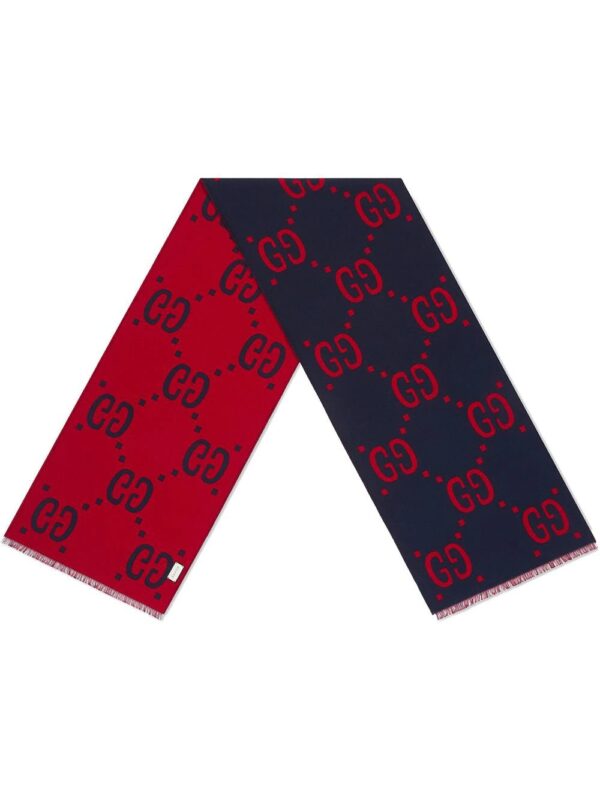 Gucci  GG jacquard wool silk scarf