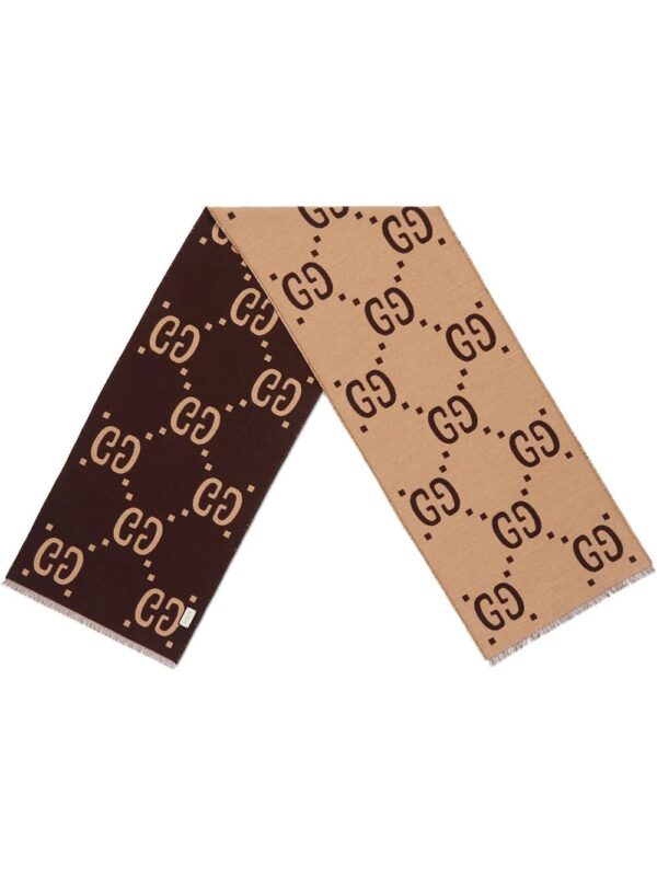 Gucci  GG jacquard wool silk scarf