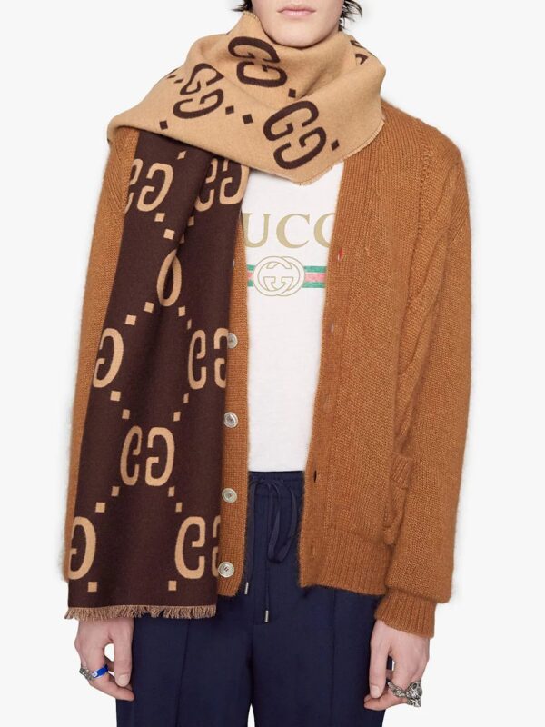 Gucci  GG jacquard wool silk scarf - Image 2