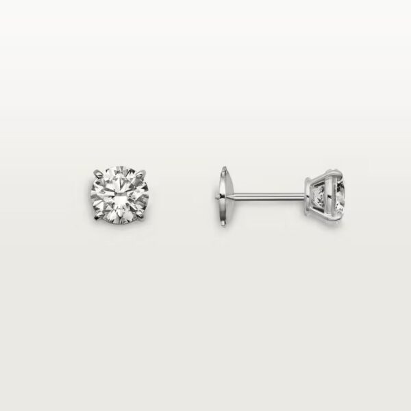 Cartier 1895 stud earrings, 2 brilliant-cut diamonds - Image 2