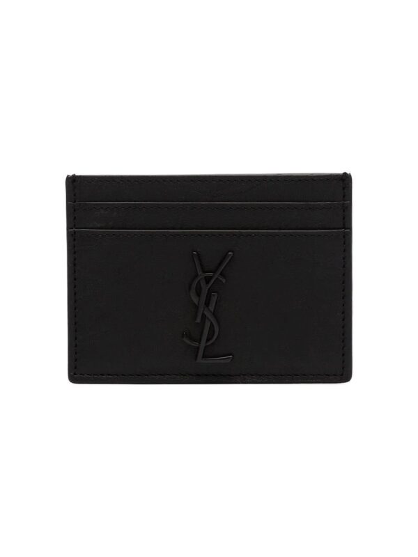 Saint Laurent  Monogram logo plaque cardholder