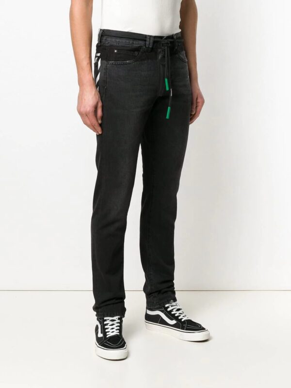 Off-White  front zip drawstring jeans - Image 3
