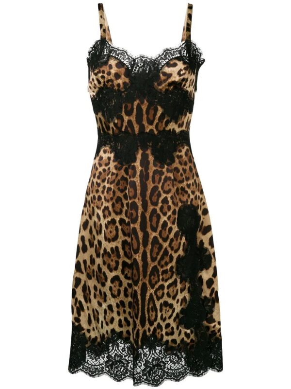 Dolce & Gabbana  leopard print flared midi dress