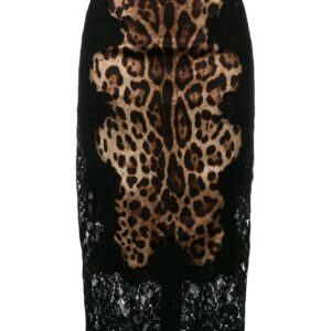 Dolce & Gabbana  leopard-print satin midi skirt