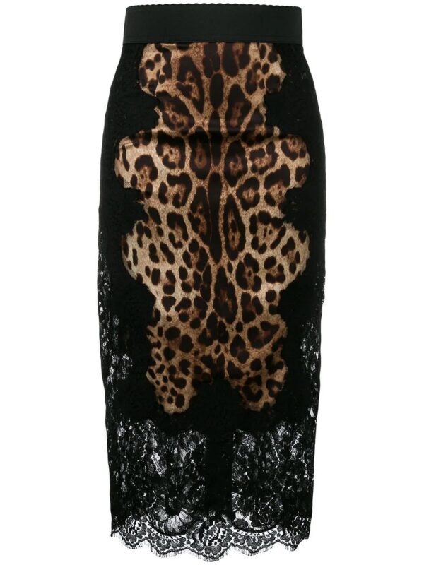 Dolce & Gabbana  leopard-print satin midi skirt