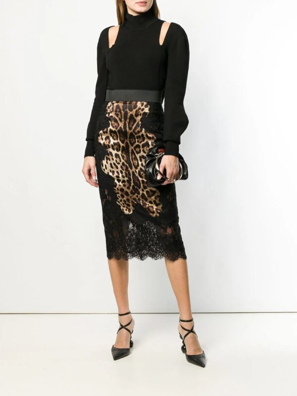 Dolce & Gabbana  leopard-print satin midi skirt - Image 2