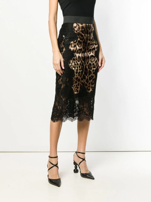 Dolce & Gabbana  leopard-print satin midi skirt - Image 3