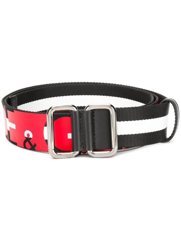 Dolce & gabbana  striped logo belt