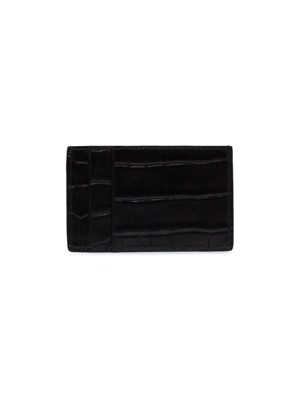Alexander McQueen  black crocodile embossed skull cardholder - Image 2